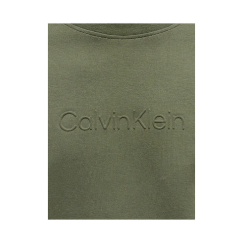 Calvin Klein Felpa girocollo Felpa Uomo con logo in rilievo Verde - Francavilla Moda